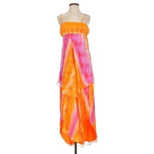 Alice + Olivia Orange Pink Tie Dye Maxi Dress ~ Sz XS